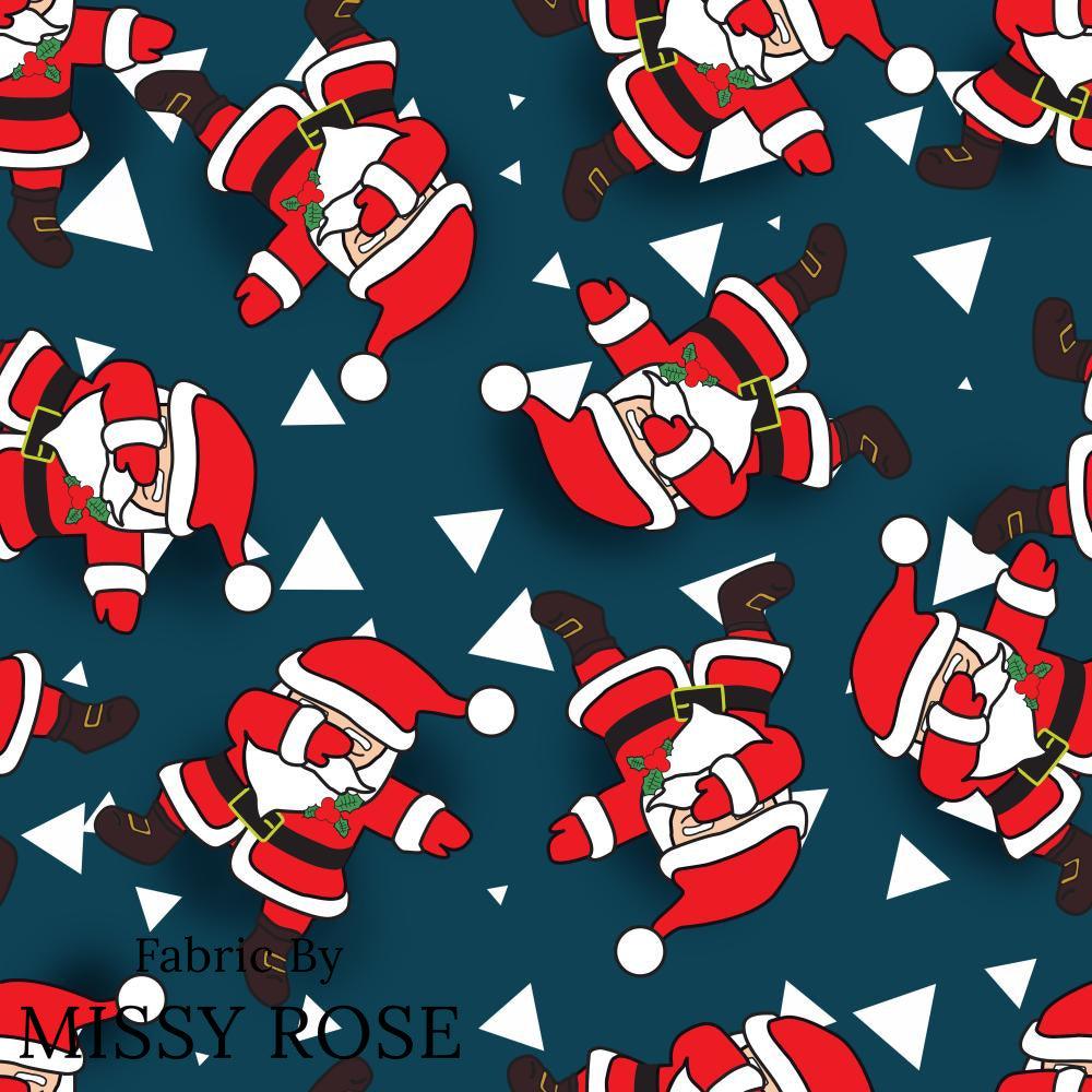 Christmas Design 22 Flossing Santa Fabric – Australian custom printed fabric pre-order | Fabric by Missy Rose