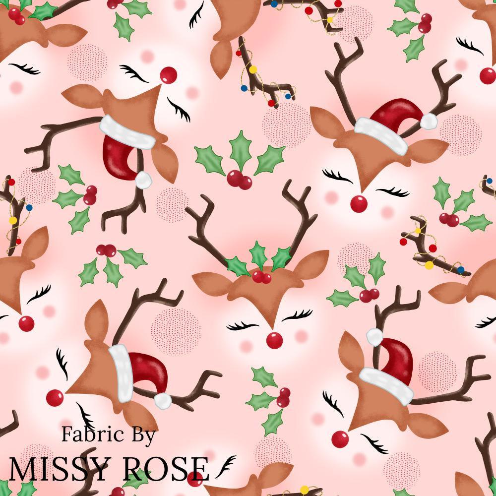 Christmas Design 3 Reindeer Face Fabric – pre-order designer fabric Australia | Fabric by Missy Rose