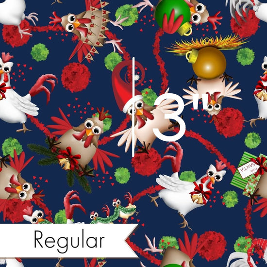 Christmas - Design 36 - Navy Chicken Fabric