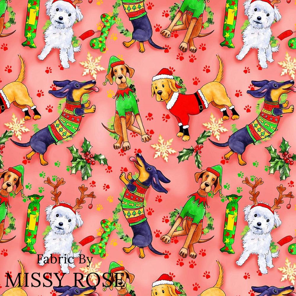 Christmas Design 4 Dogs Fabric – made-to-order custom fabric by the metre | Fabric by Missy Rose