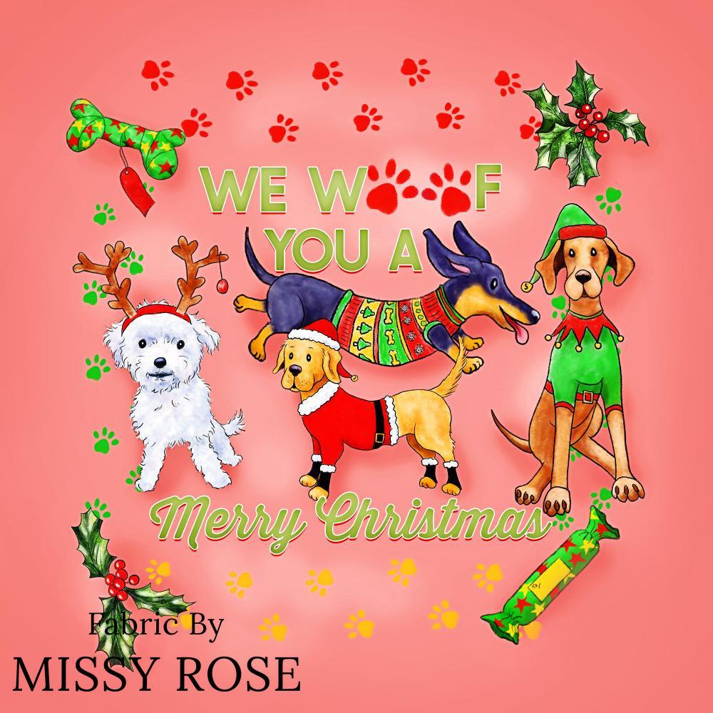 Christmas Design 4 Panel Fabric – made-to-order custom fabric by the metre | Fabric by Missy Rose