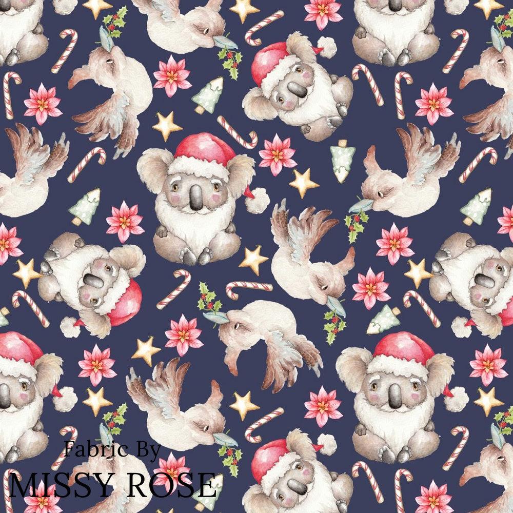 Christmas Design 40 Navy Koala Fabric – made-to-order custom fabric by the metre | Fabric by Missy Rose