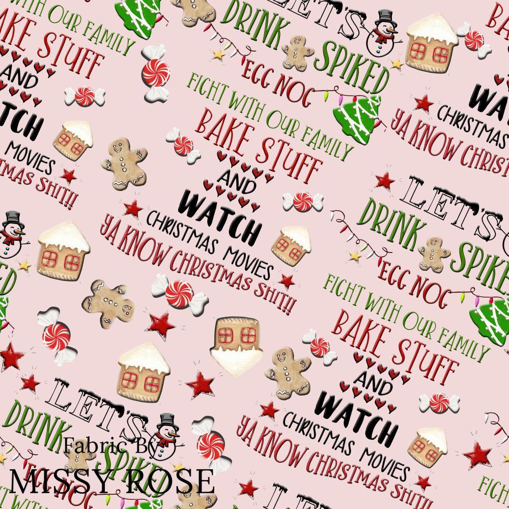 Christmas Design 54 Spiked Egg Nog Fabric – Australian custom printed fabric pre-order | Fabric by Missy Rose