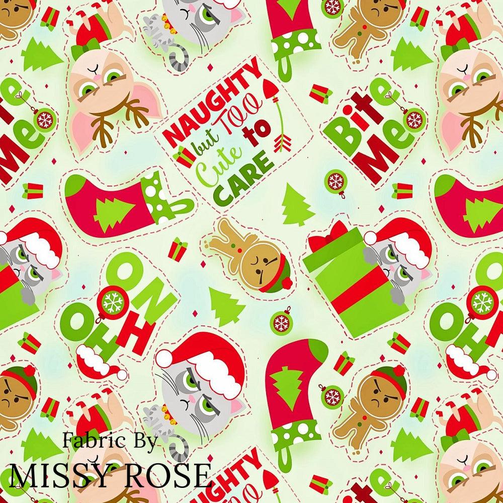 Christmas Design 56 Cranky Fabric – custom printed pre-order fabric Australia | Fabric by Missy Rose