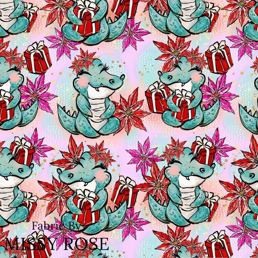 Christmas Design 57 Crocodile Fabric – Australian custom printed fabric pre-order | Fabric by Missy Rose