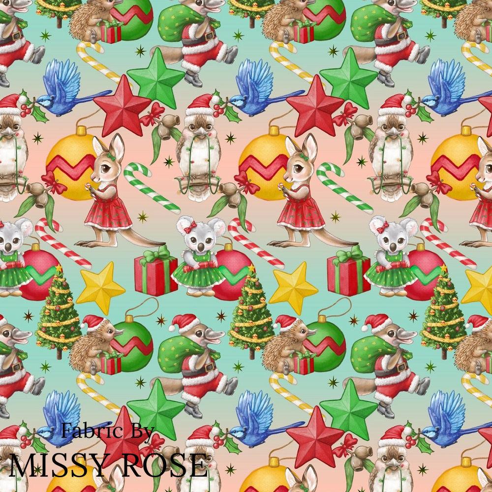 Christmas Design 59 Cute Aussie Fabric – premium custom printed fabric for sewing | Fabric by Missy Rose