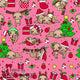 Christmas - Design 62 - Pink Sloth Fabric
