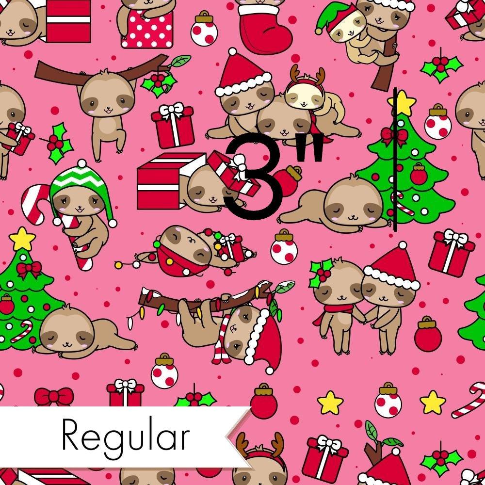Christmas Design 62 Pink Sloth Fabric – made-to-order custom fabric by the metre | Fabric by Missy Rose