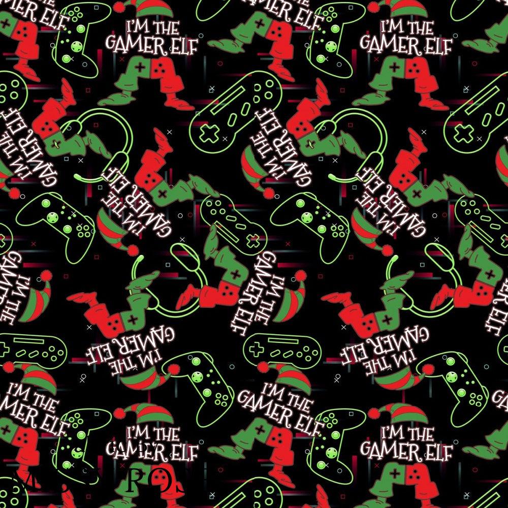 Christmas Design 72 Gamer Elf Fabric – premium custom printed fabric for sewing | Fabric by Missy Rose