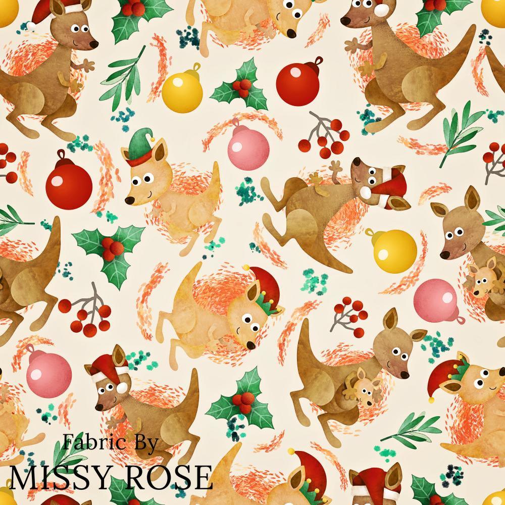 Christmas Design 74 Kangaroo Fabric – Australian custom printed fabric pre-order | Fabric by Missy Rose
