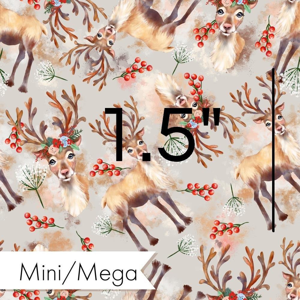 Christmas Design 76 Grey Reindeer Fabric – premium custom printed fabric for sewing | Fabric by Missy Rose