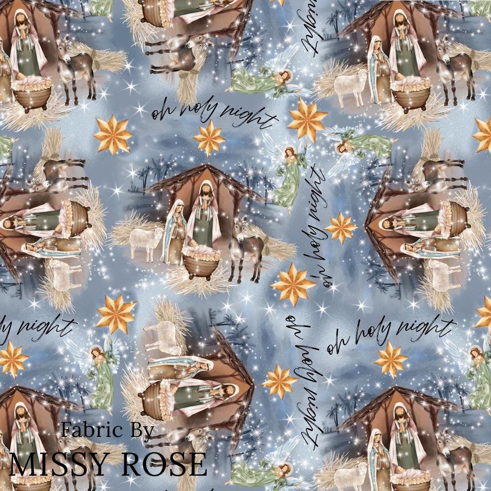 Christmas Design 80 Holy Night fabric – custom printed pre-order fabric Australia | Fabric by Missy Rose