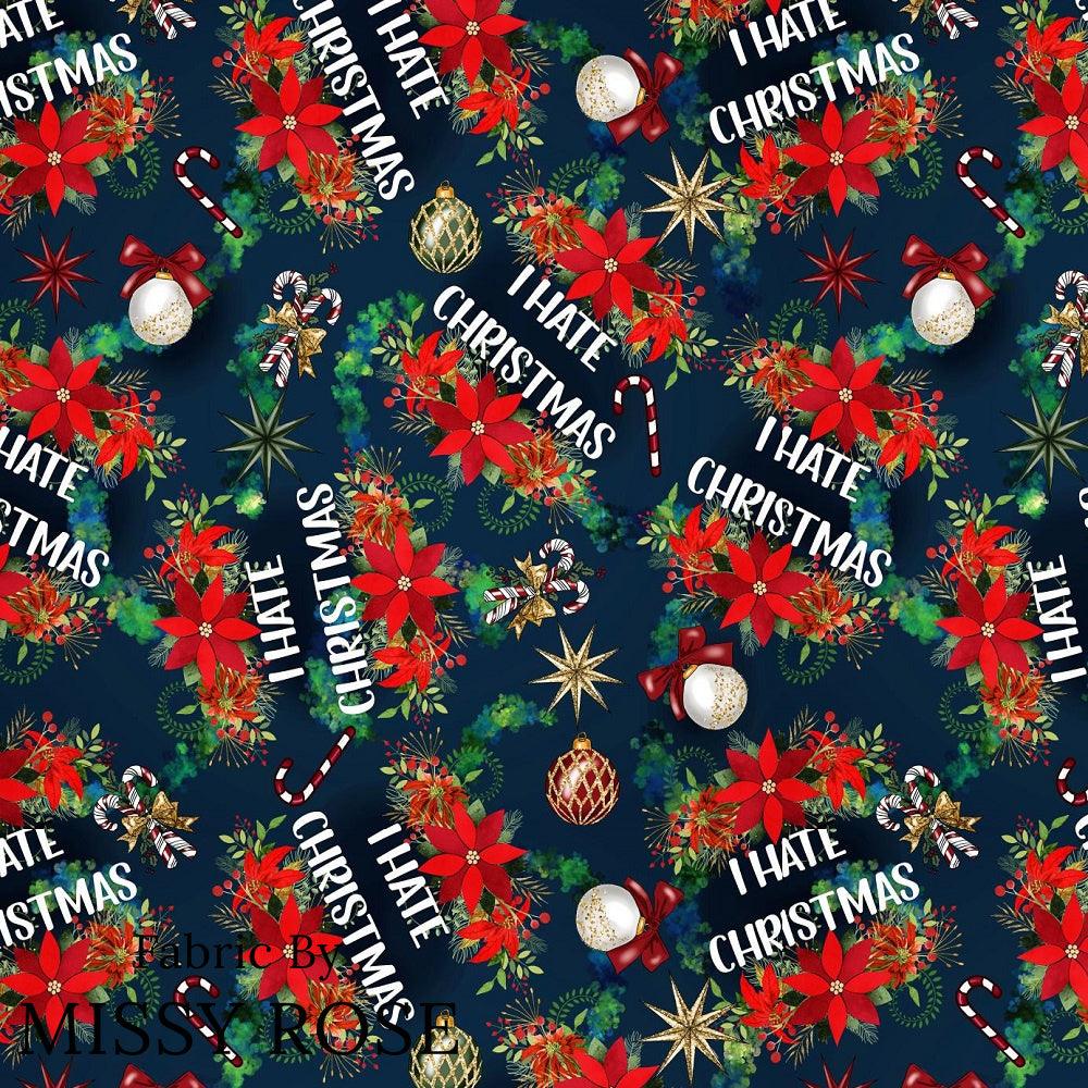 Christmas Design 81 Hate Christmas Fabric – made-to-order custom fabric by the metre | Fabric by Missy Rose