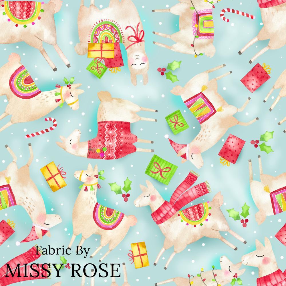 Christmas Design 87 Llama Fabric – Australian custom printed fabric pre-order | Fabric by Missy Rose