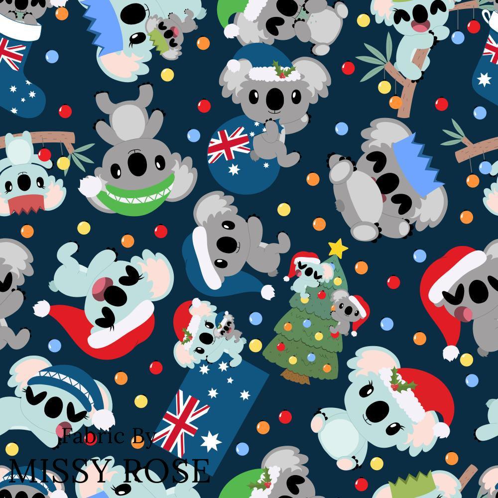 Christmas Design 88 Aussie Koala Fabric – premium custom printed fabric for sewing | Fabric by Missy Rose