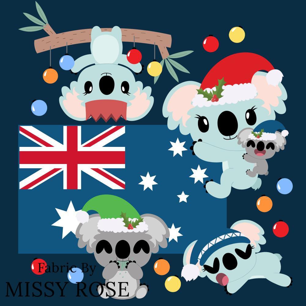 Christmas Design 88 Panel Fabric – custom printed pre-order fabric Australia | Fabric by Missy Rose