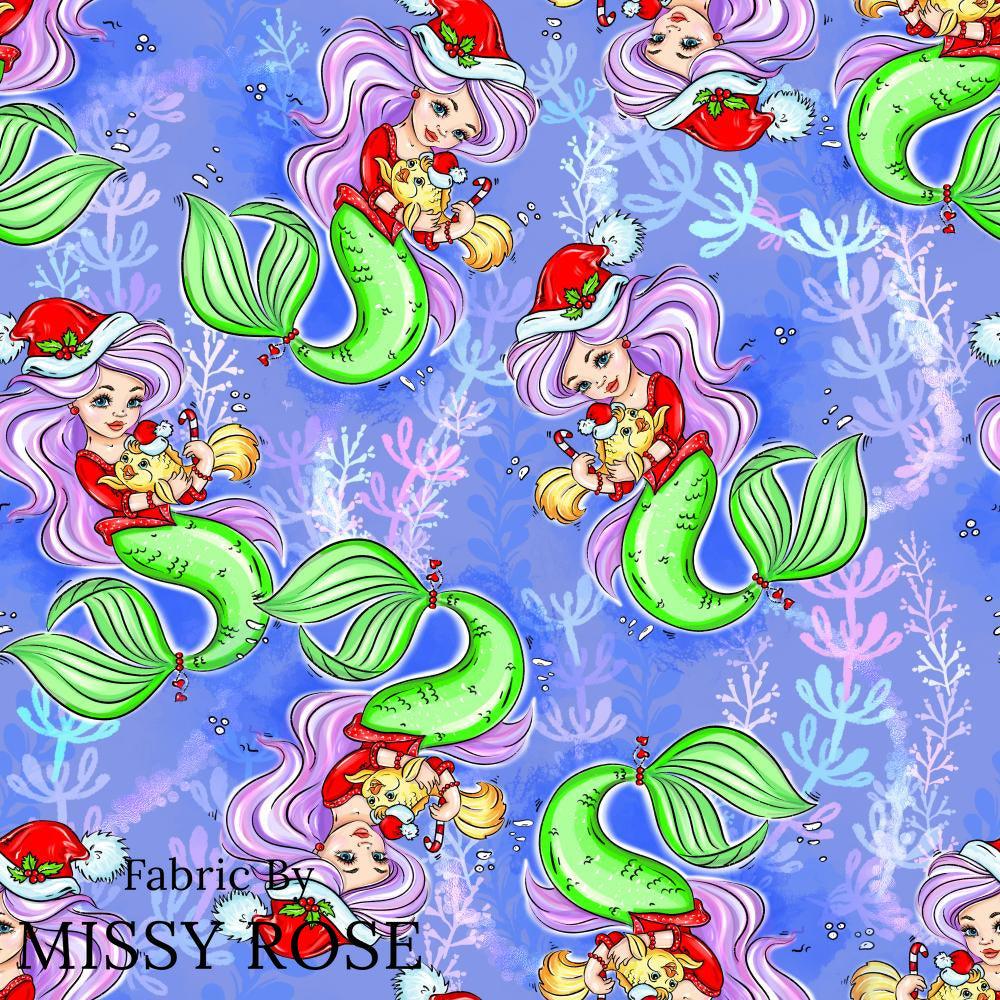 Christmas Design 89 Purple Mermaid Fabric – pre-order designer fabric Australia | Fabric by Missy Rose