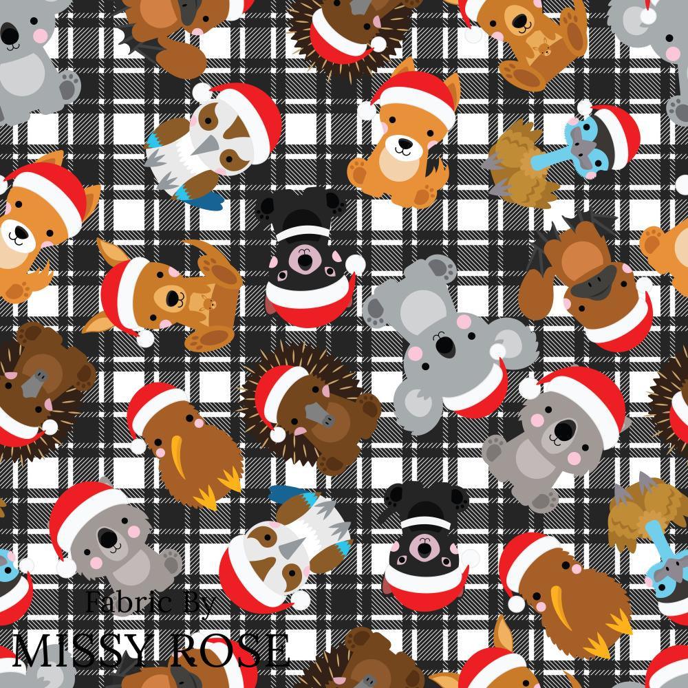 Christmas Design 9 Plaid Animals Fabric – pre-order designer fabric Australia | Fabric by Missy Rose