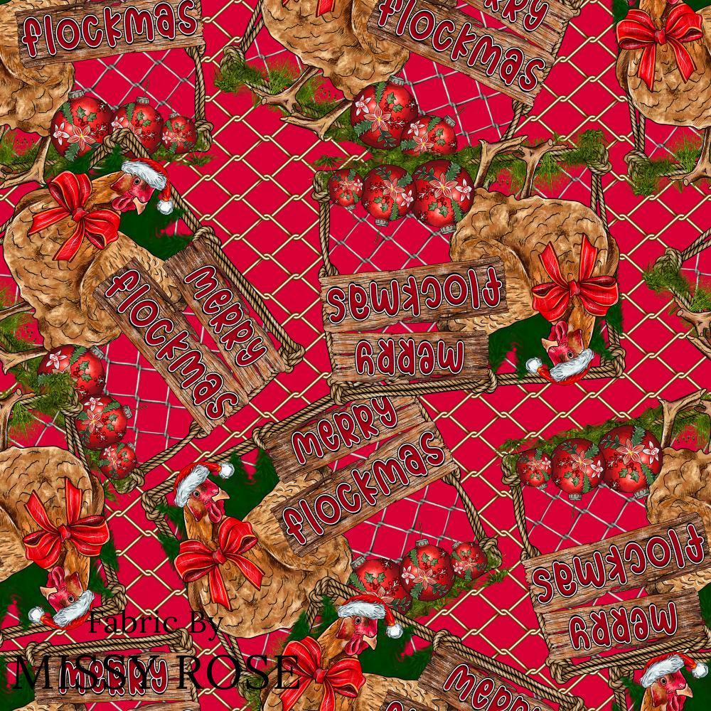Christmas Design 90 Flockmas Fabric – custom printed pre-order fabric Australia | Fabric by Missy Rose