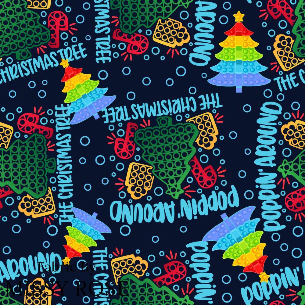 Christmas Design 95 Popping Fabric – custom printed pre-order fabric Australia | Fabric by Missy Rose