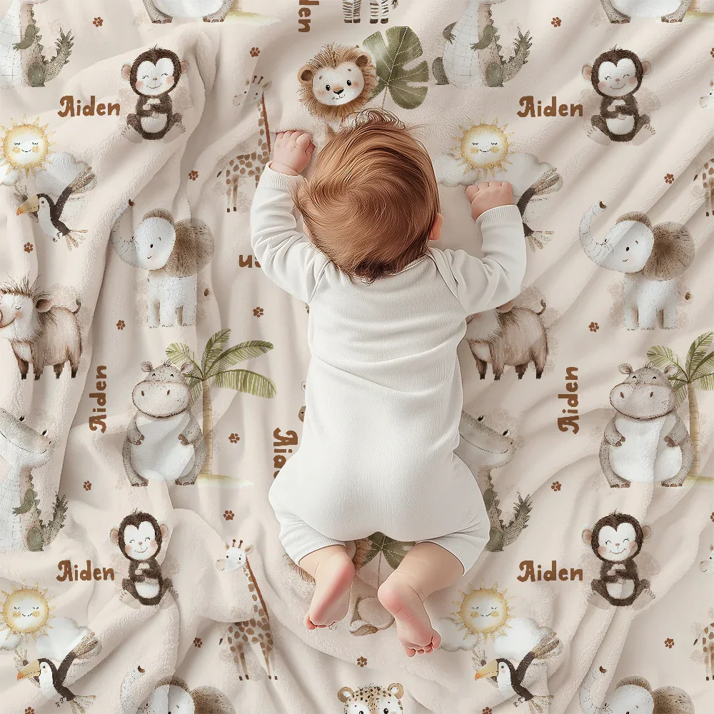 Customisable Name Fabric Safari – premium custom printed fabric for sewing | Fabric by Missy Rose