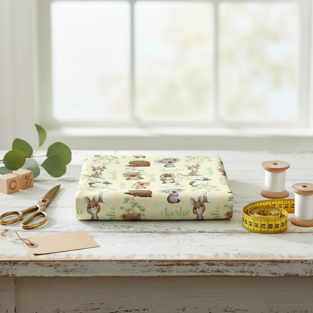 Customisable Name Fabric Aussie Animals – Australian custom printed fabric pre-order | Fabric by Missy Rose