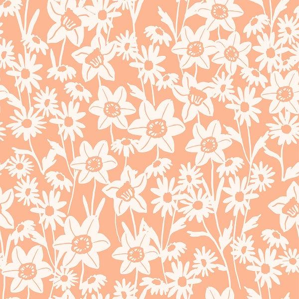 Indy Bloom Fabric Daffodil Fields Daffodil Garden in Peach 10 – Fabric by Missy Rose