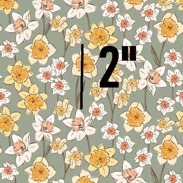 Indy Bloom Fabric Daffodil Fields Daffodil in Moss 02 – premium custom printed fabric for sewing | Fabric by Missy Rose