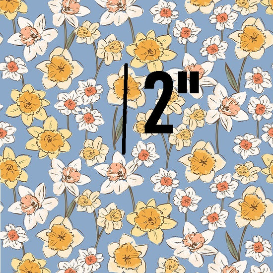 Indy Bloom Fabric - Daffodil Fields - Daffodil in Periwinkle 01