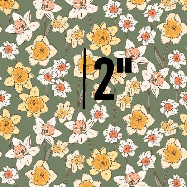 Indy Bloom Fabric Daffodil Fields Daffodil in Sage 04 – custom printed pre-order fabric Australia | Fabric by Missy Rose