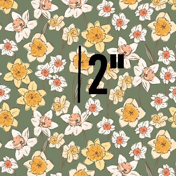 Indy Bloom Fabric - Daffodil Fields - Daffodil in Sage 04