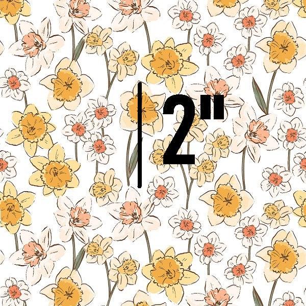 Indy Bloom Fabric Daffodil Fields Daffodil in White 06 – Australian custom printed fabric pre-order | Fabric by Missy Rose