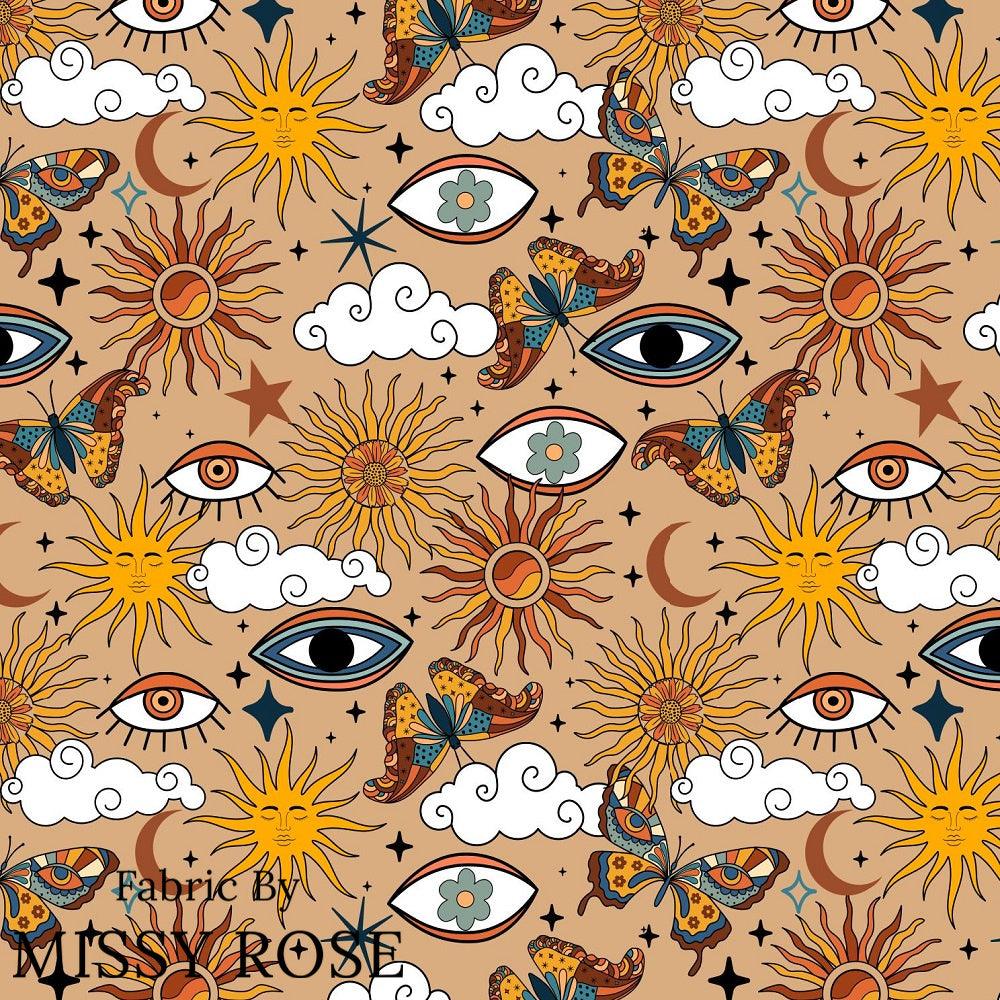 Design 1000 Boho Sun Fabric – premium custom printed fabric for sewing | Fabric by Missy Rose