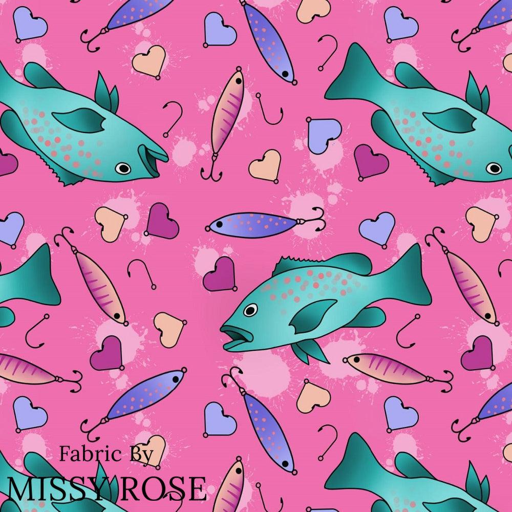 Design 1007 Pink Fish Fabric – pre-order designer fabric Australia | Fabric by Missy Rose