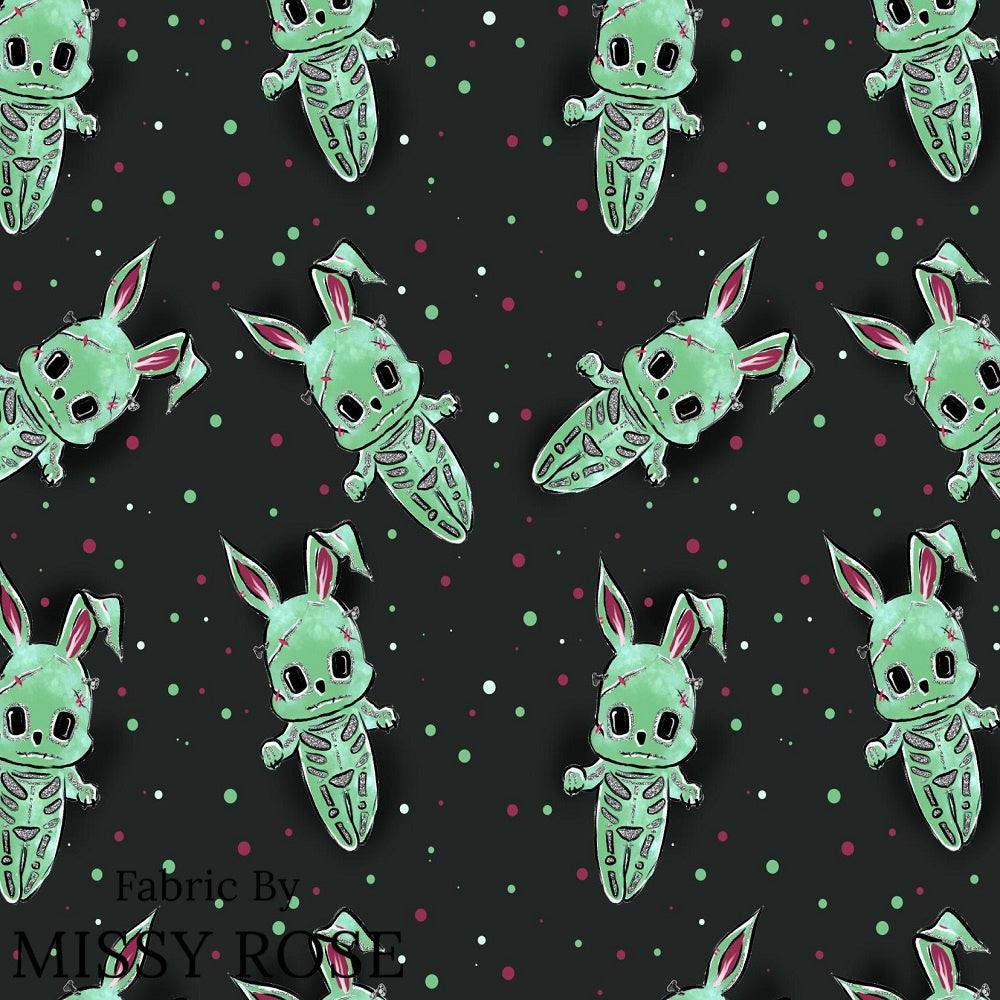 Design 1013 Zombie Bunny Fabric – custom printed pre-order fabric Australia | Fabric by Missy Rose