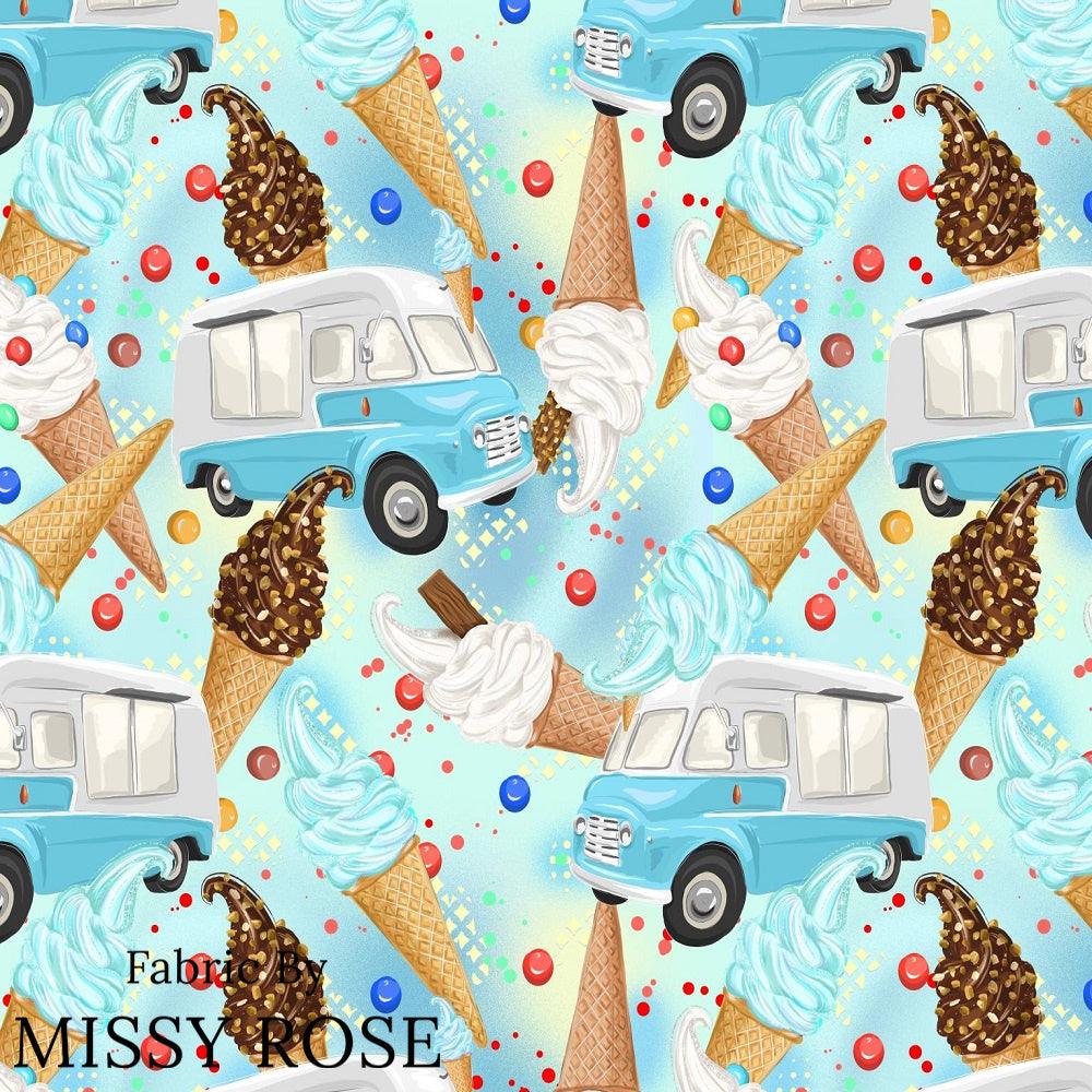 Design 1019 Ice Cream Van Fabric – premium custom printed fabric for sewing | Fabric by Missy Rose