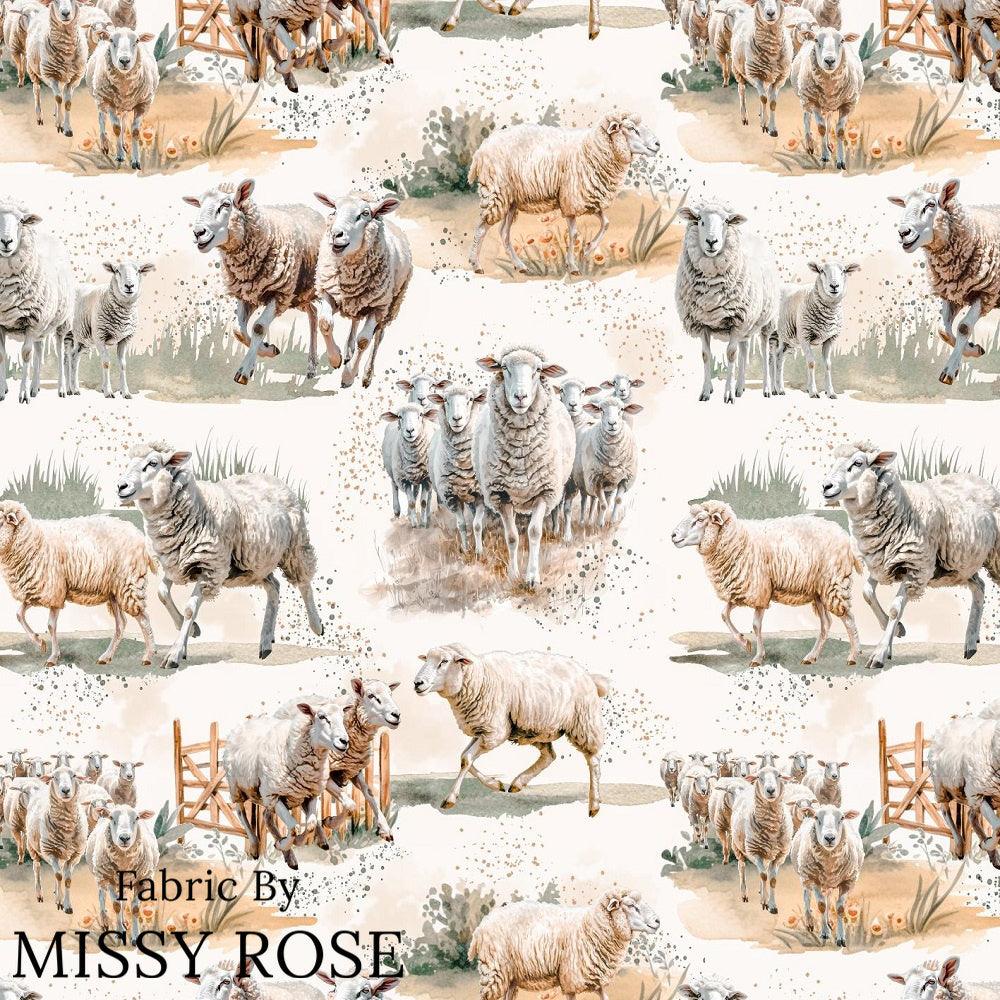 Design 1023 Sheep Fabric – custom printed pre-order fabric Australia | Fabric by Missy Rose