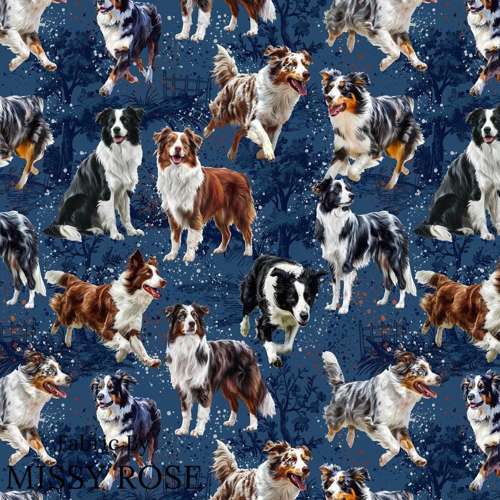 Design 1024 Herding Dogs Fabric – Australian custom printed fabric pre-order | Fabric by Missy Rose