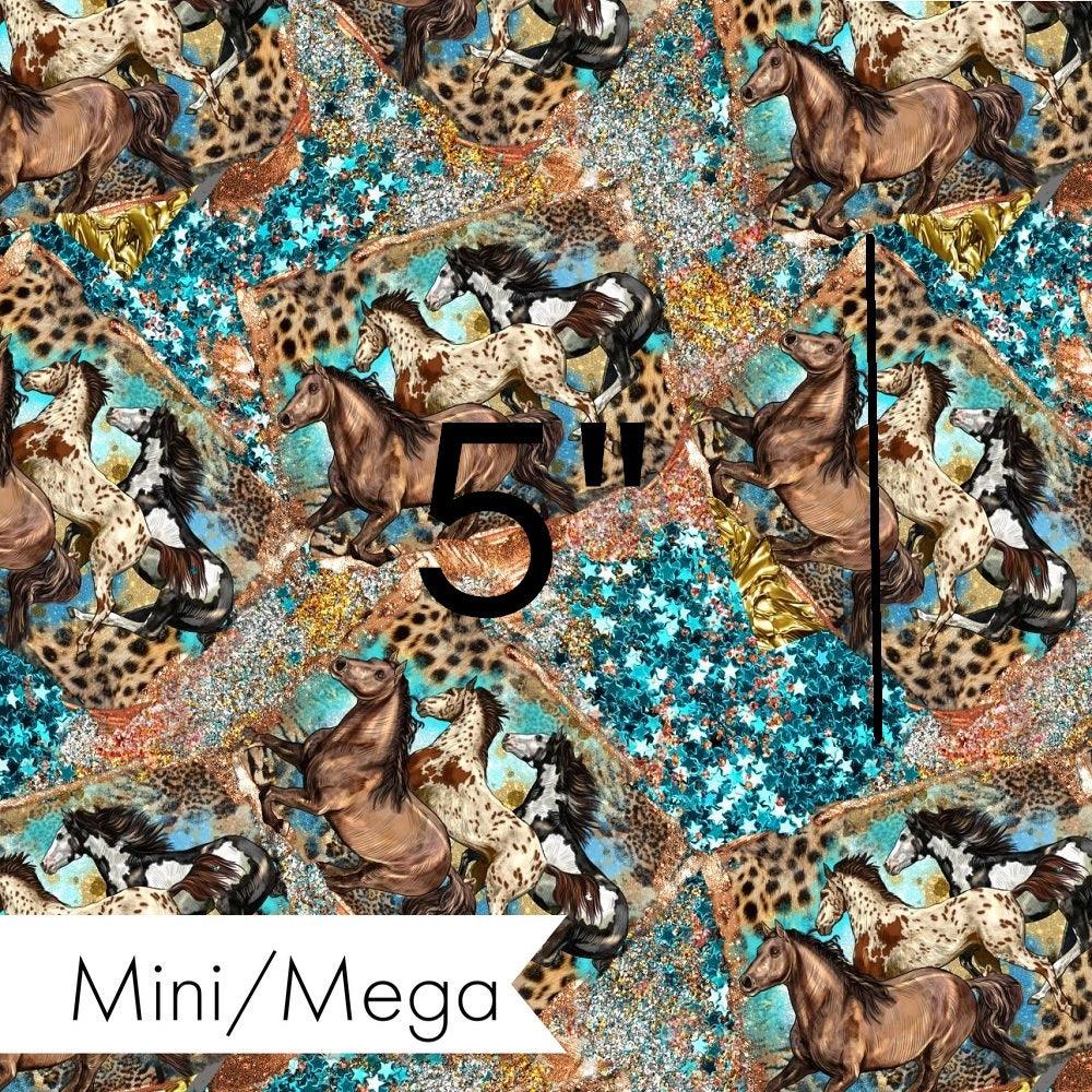 Design 1025 Teal Horses Fabric – Australian custom printed fabric pre-order | Fabric by Missy Rose
