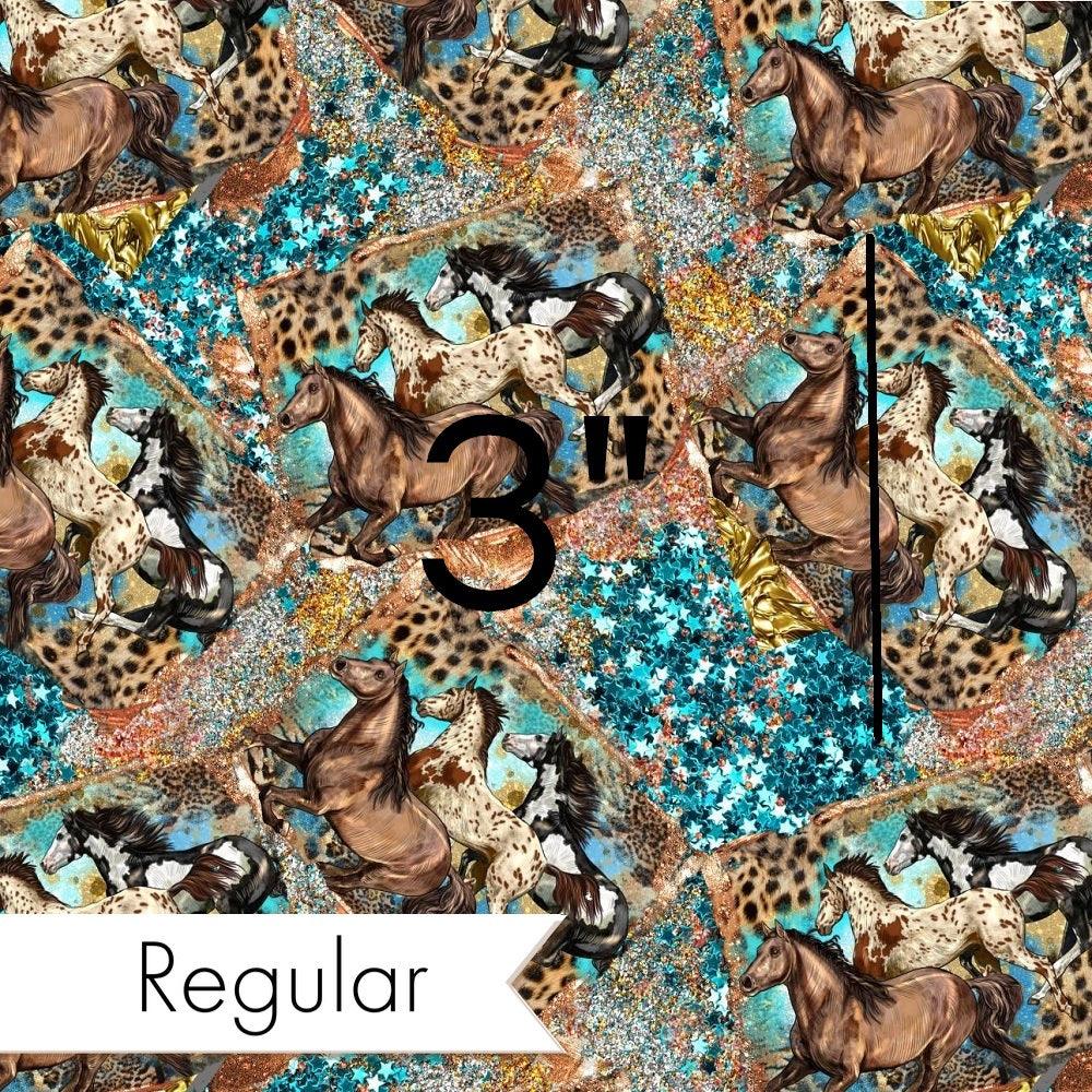 Design 1025 Teal Horses Fabric – made-to-order custom fabric by the metre | Fabric by Missy Rose