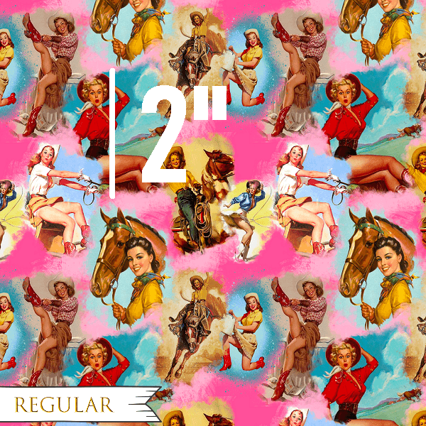 Unlimited Retro Cowgirl Fabric – premium custom printed fabric for sewing | Fabric by Missy Rose