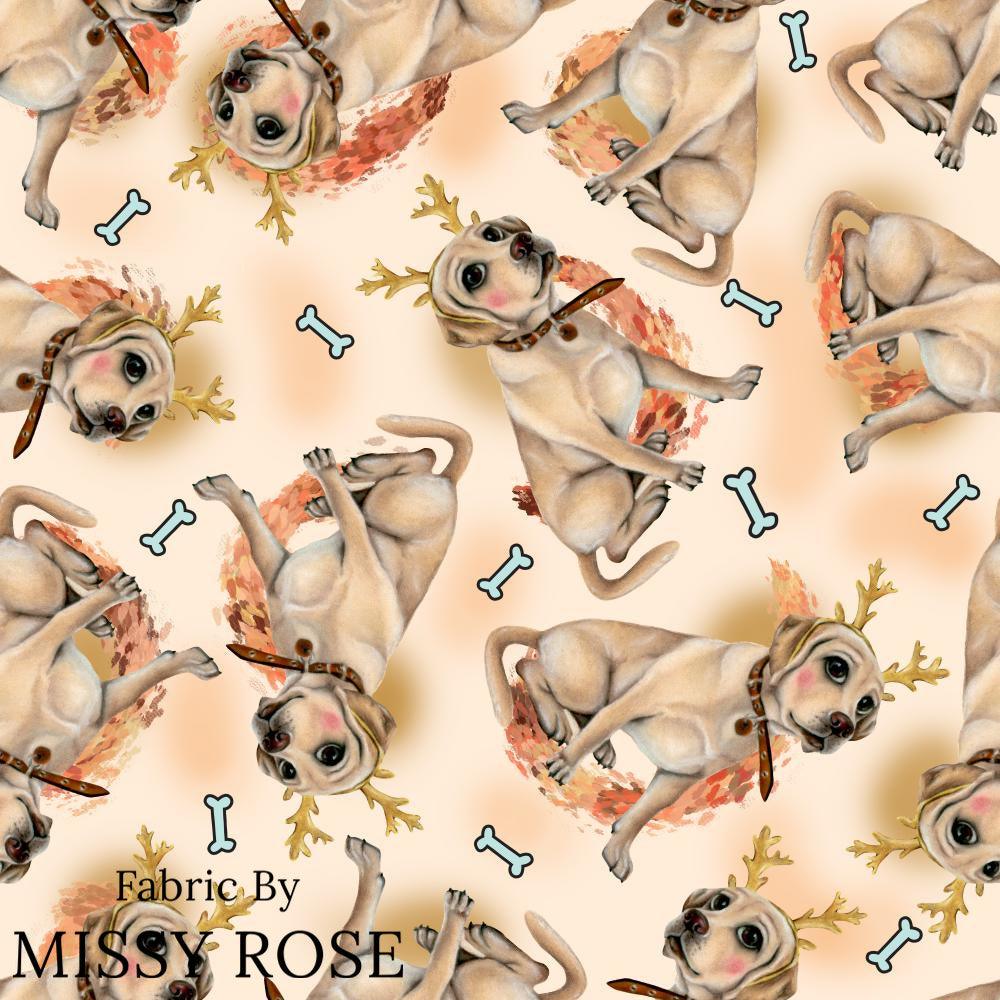 Design 1040 Orange Dog Fabric – premium custom printed fabric for sewing | Fabric by Missy Rose