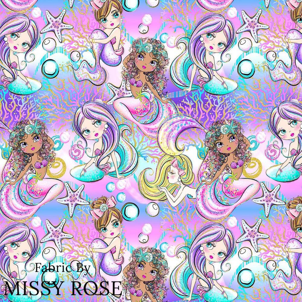 Design 1042 Purple Mermaid Fabric – premium custom printed fabric for sewing | Fabric by Missy Rose