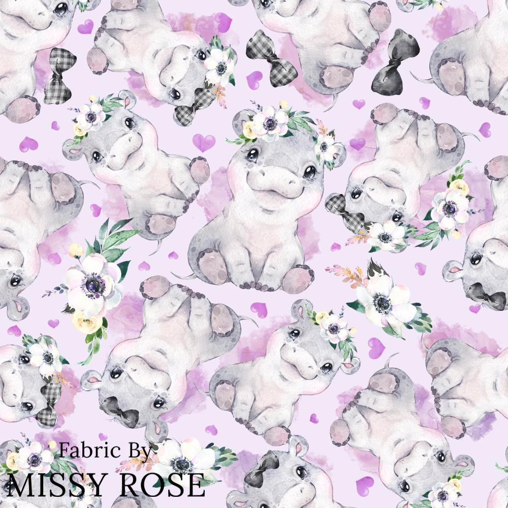 Design 1049 Purple Hippo Fabric – made-to-order custom fabric by the metre | Fabric by Missy Rose