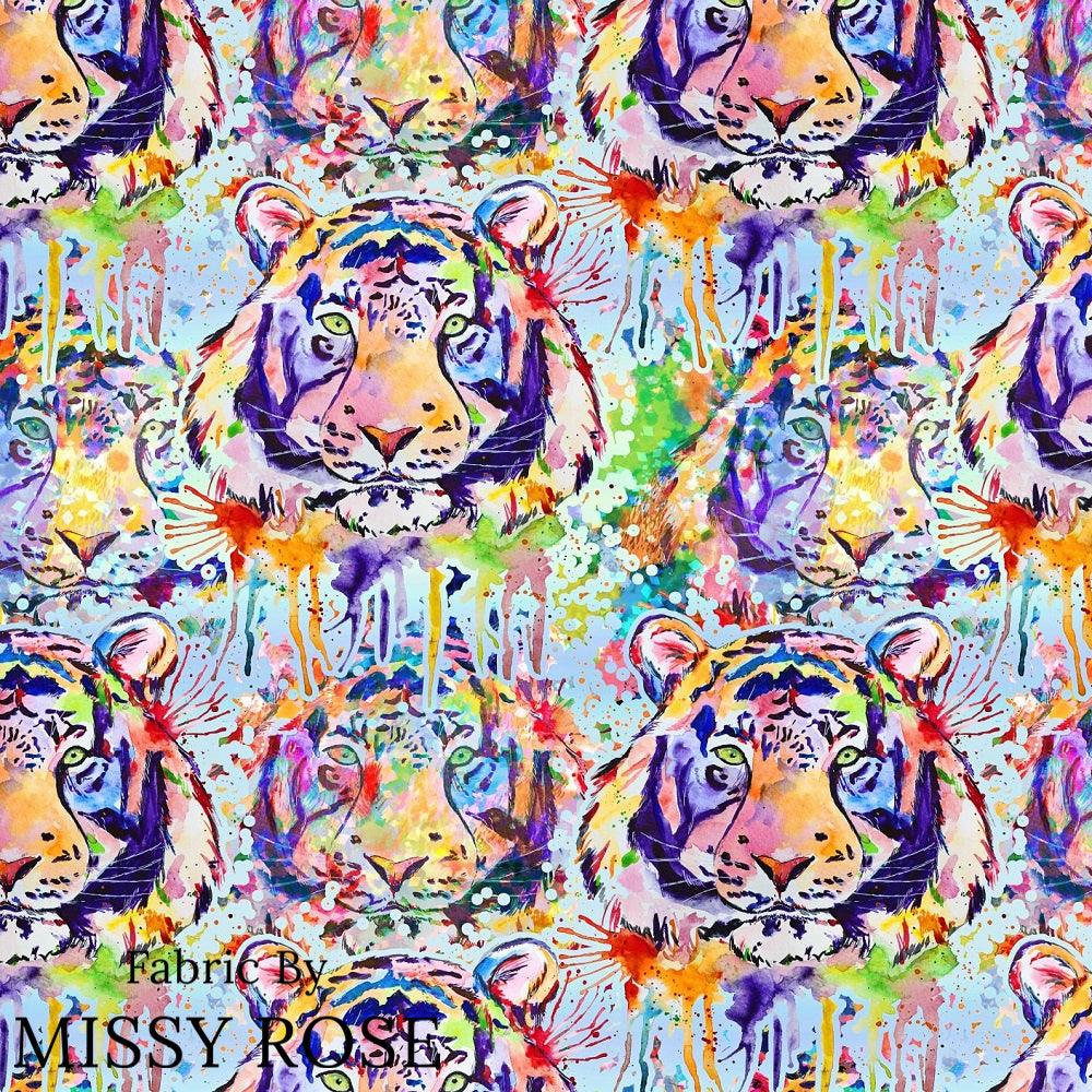 Design 1052 Watercolour Tiger Fabric – Australian custom printed fabric pre-order | Fabric by Missy Rose