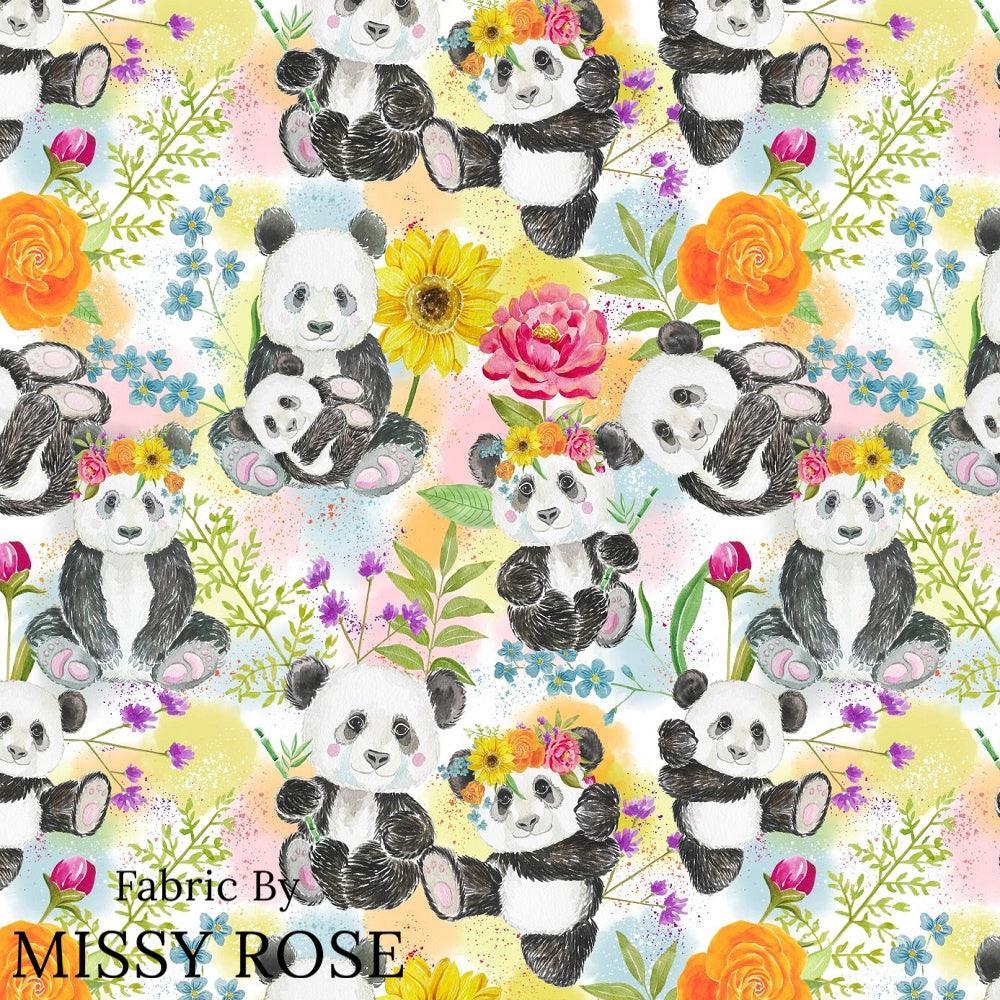 Design 1053 Floral Panda Fabric – pre-order designer fabric Australia | Fabric by Missy Rose