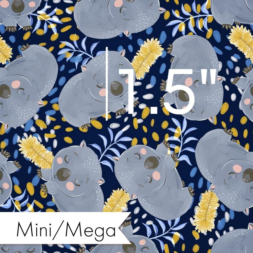 Design 1057 Navy Wombat Fabric – custom printed pre-order fabric Australia | Fabric by Missy Rose