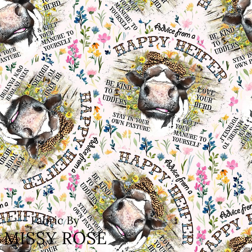 Design 106 Happy Heifer Fabric – pre-order designer fabric Australia | Fabric by Missy Rose
