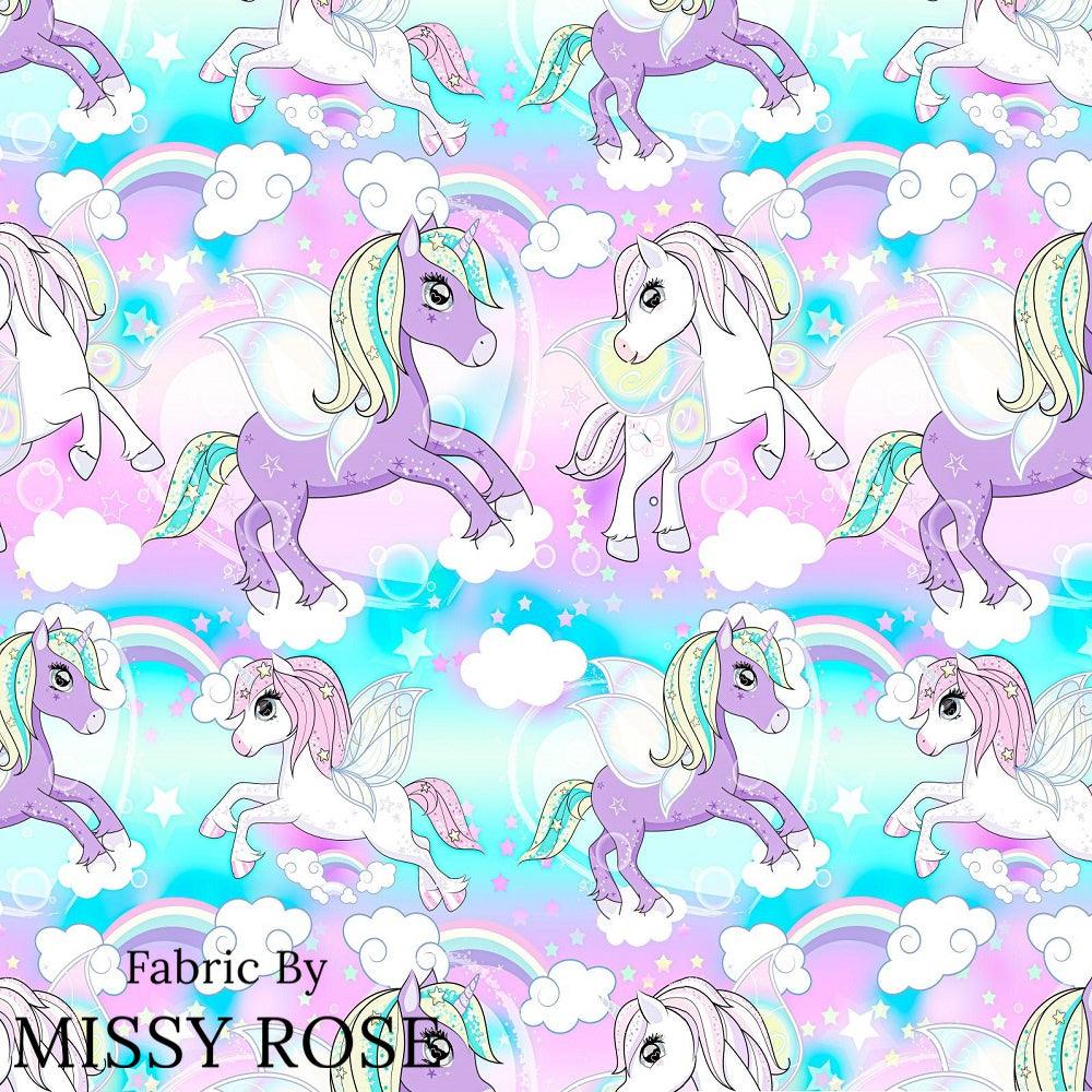 Design 1061 Unicorn Fabric – custom printed pre-order fabric Australia | Fabric by Missy Rose