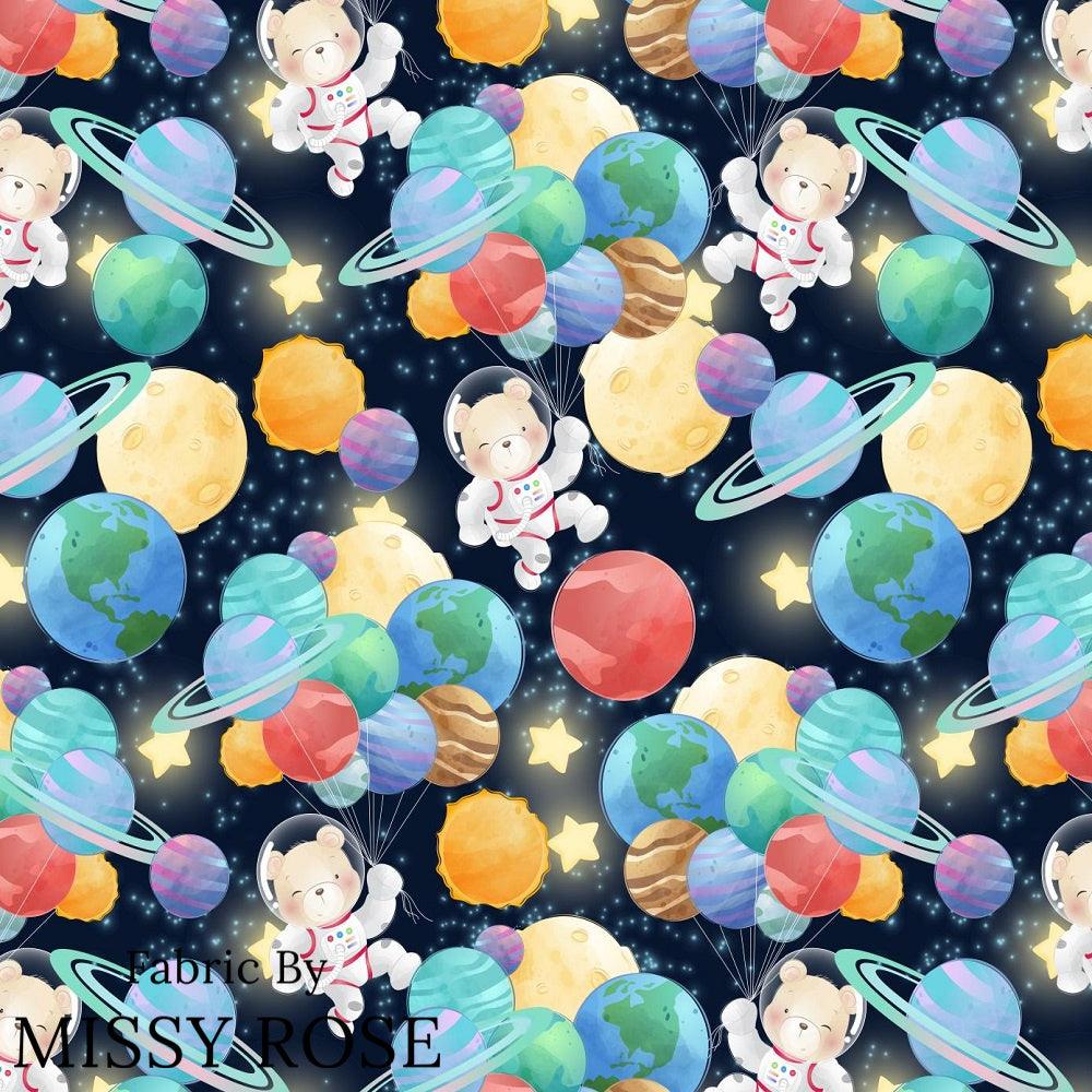 Design 1065 Space Bear Fabric – premium custom printed fabric for sewing | Fabric by Missy Rose